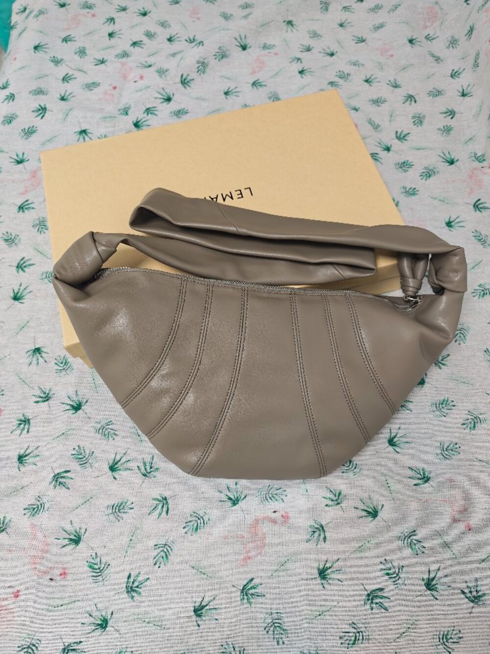 Tan Lemaire Croissant Leather Shoulder Bag
